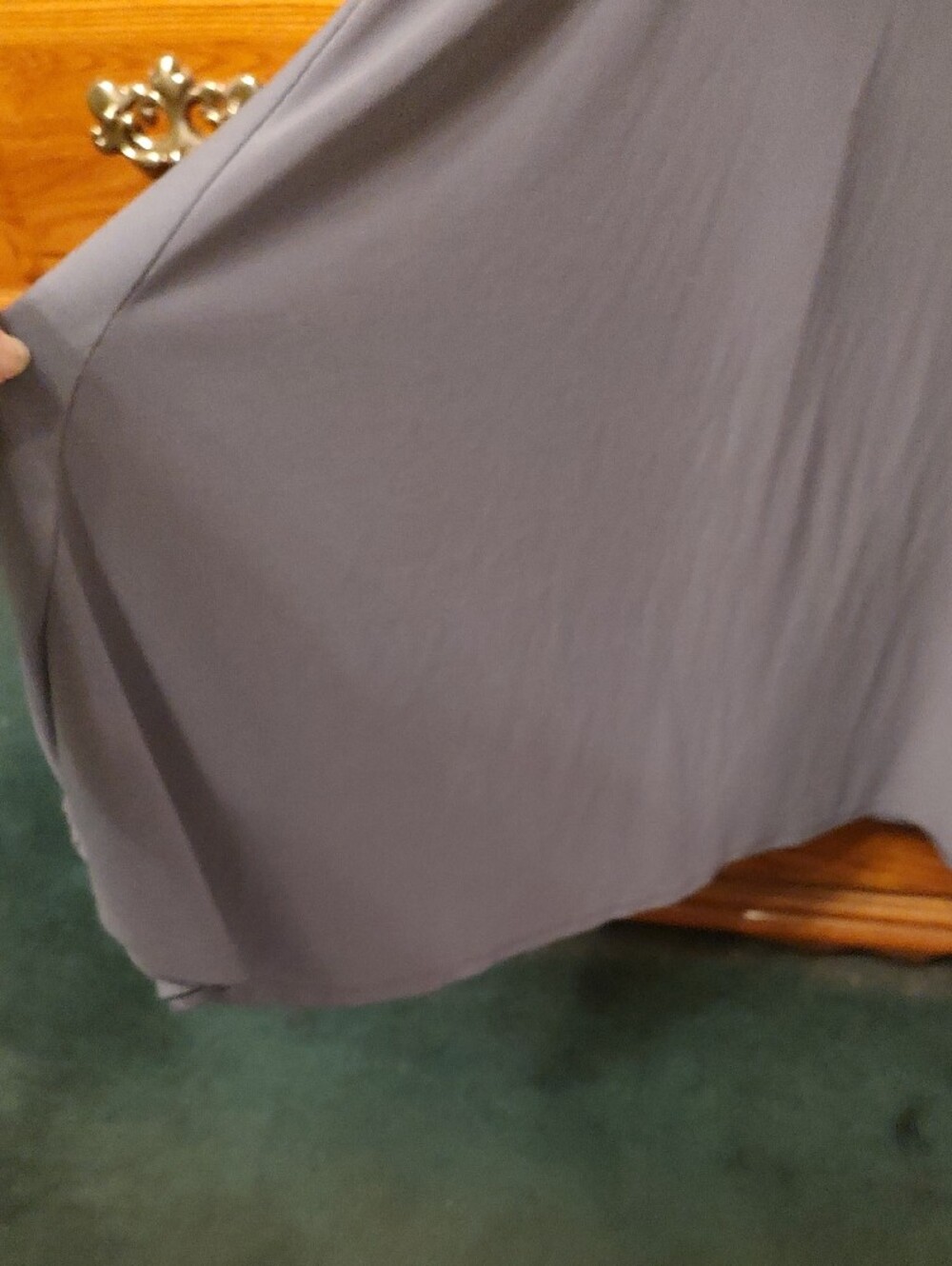 Ashley Blue Midi Skirt - Flowy A-Line Jersey - Picture 2 of 4